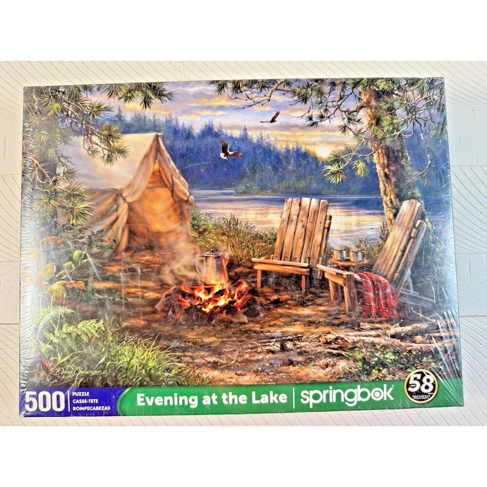 Springbok 500-Piece Puzzle - Evening at the Lake - Made in USA